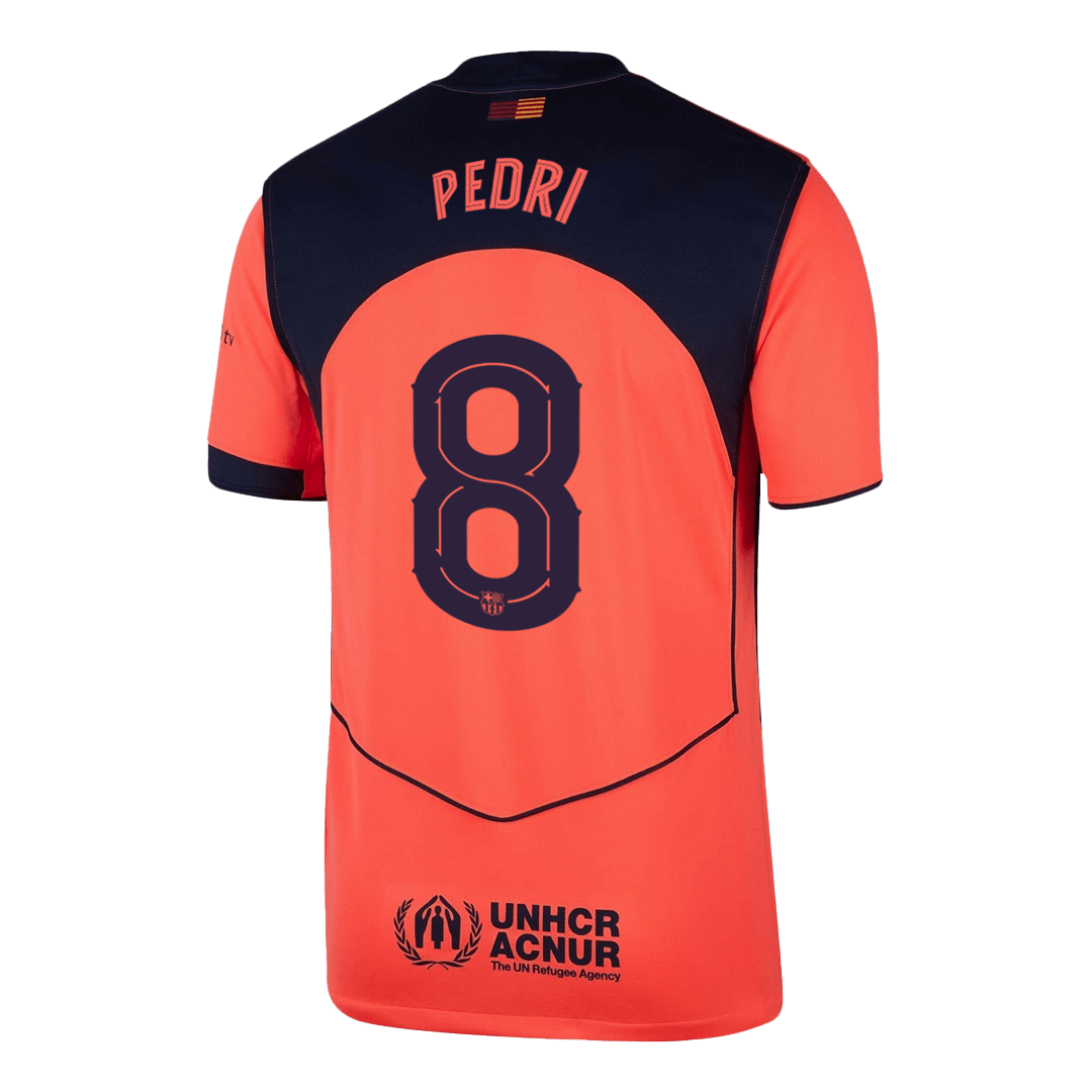 PEDRI #8 Barcelone Third Maillot 2025/26 Orange - UCL