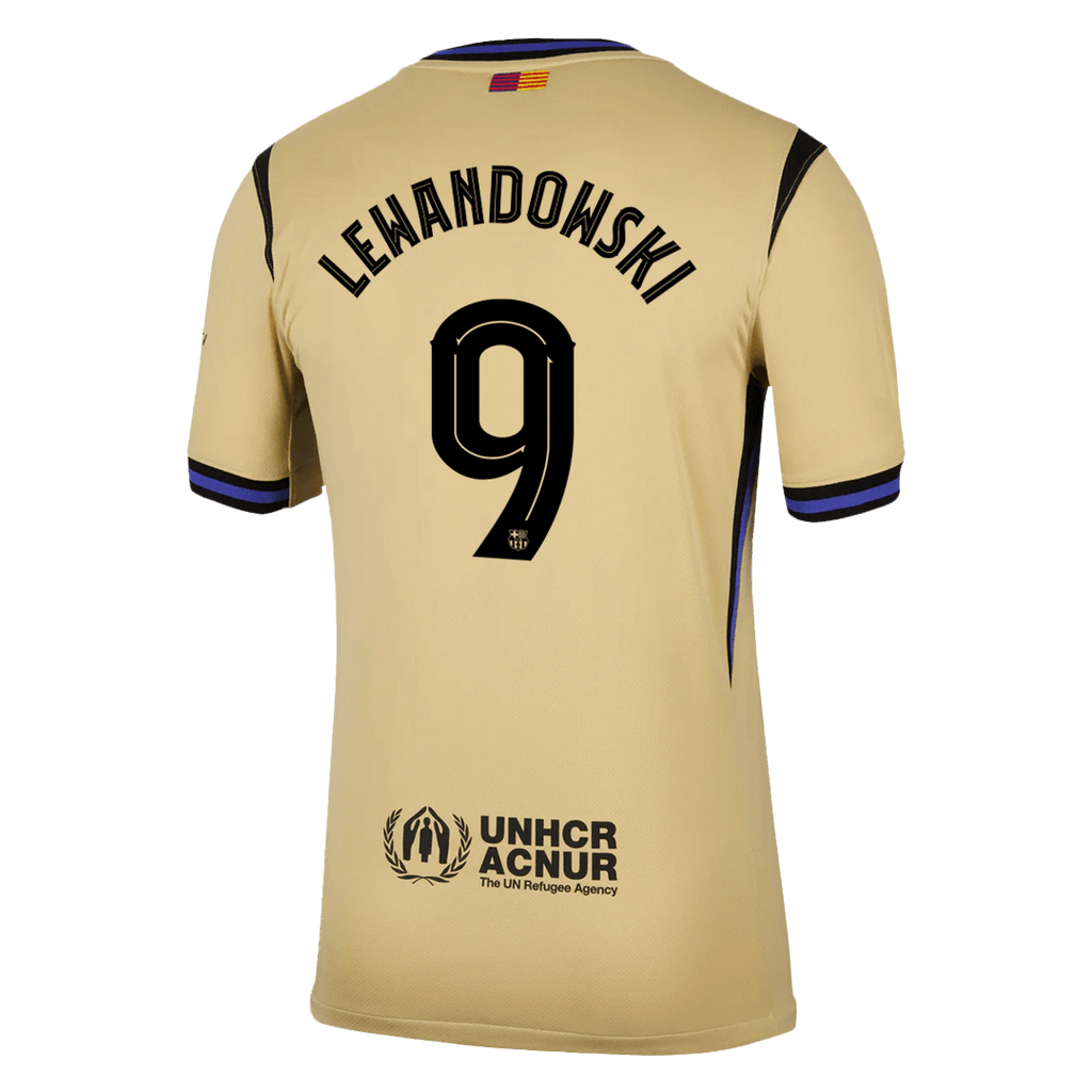 LEWANDOWSKI #9 Barcelone Extérieur Maillot 2025/26 Jaune - UCL
