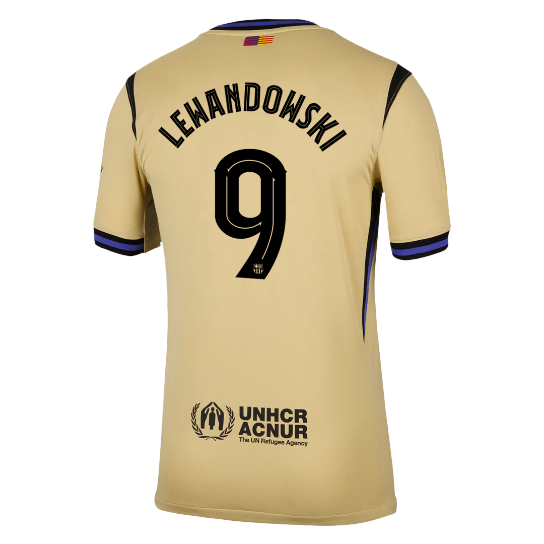 LEWANDOWSKI #9 Barcelone Extérieur Maillot 2025/26 Jaune - UCL