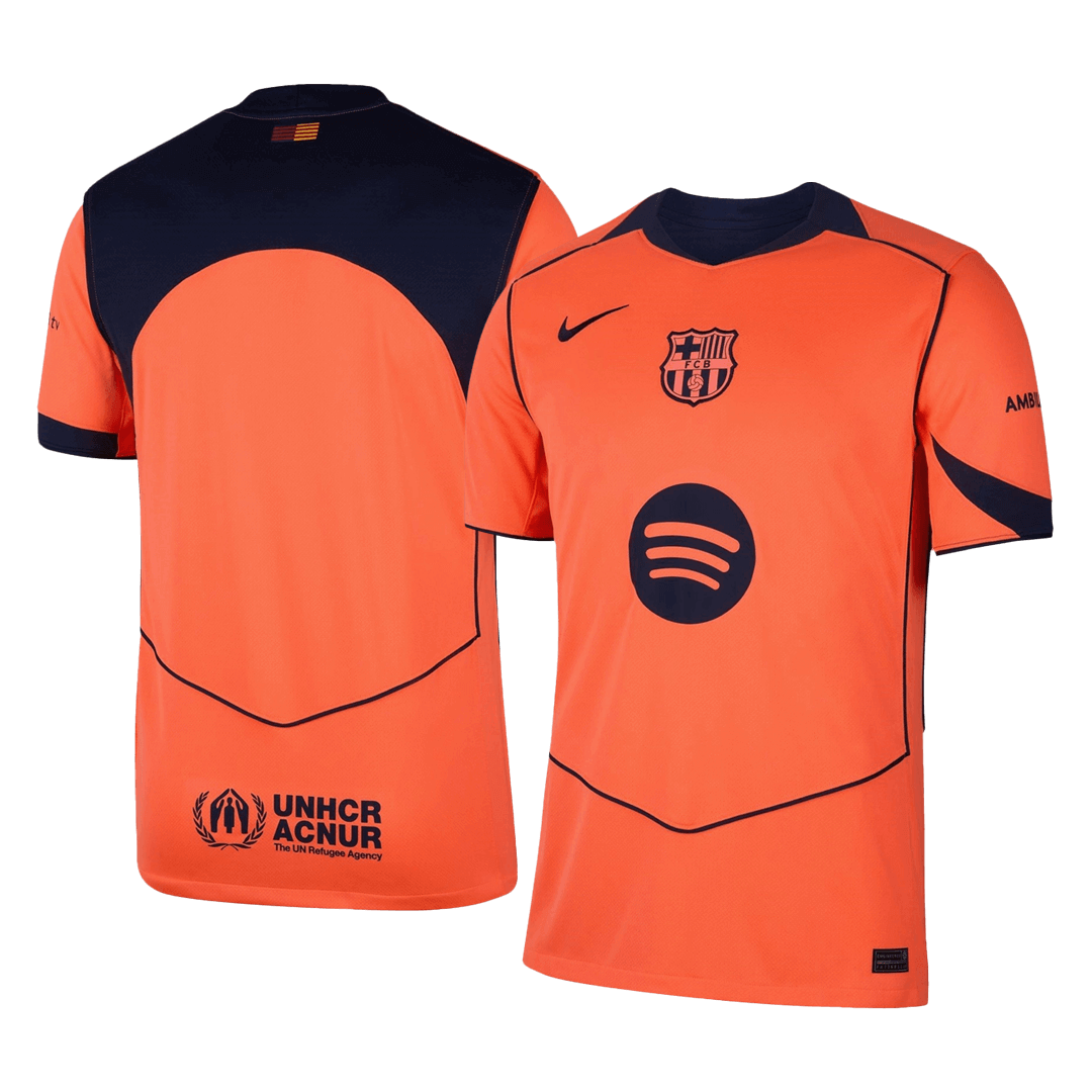 Barcelone Third Maillot 2025/26 Orange Grande Taille