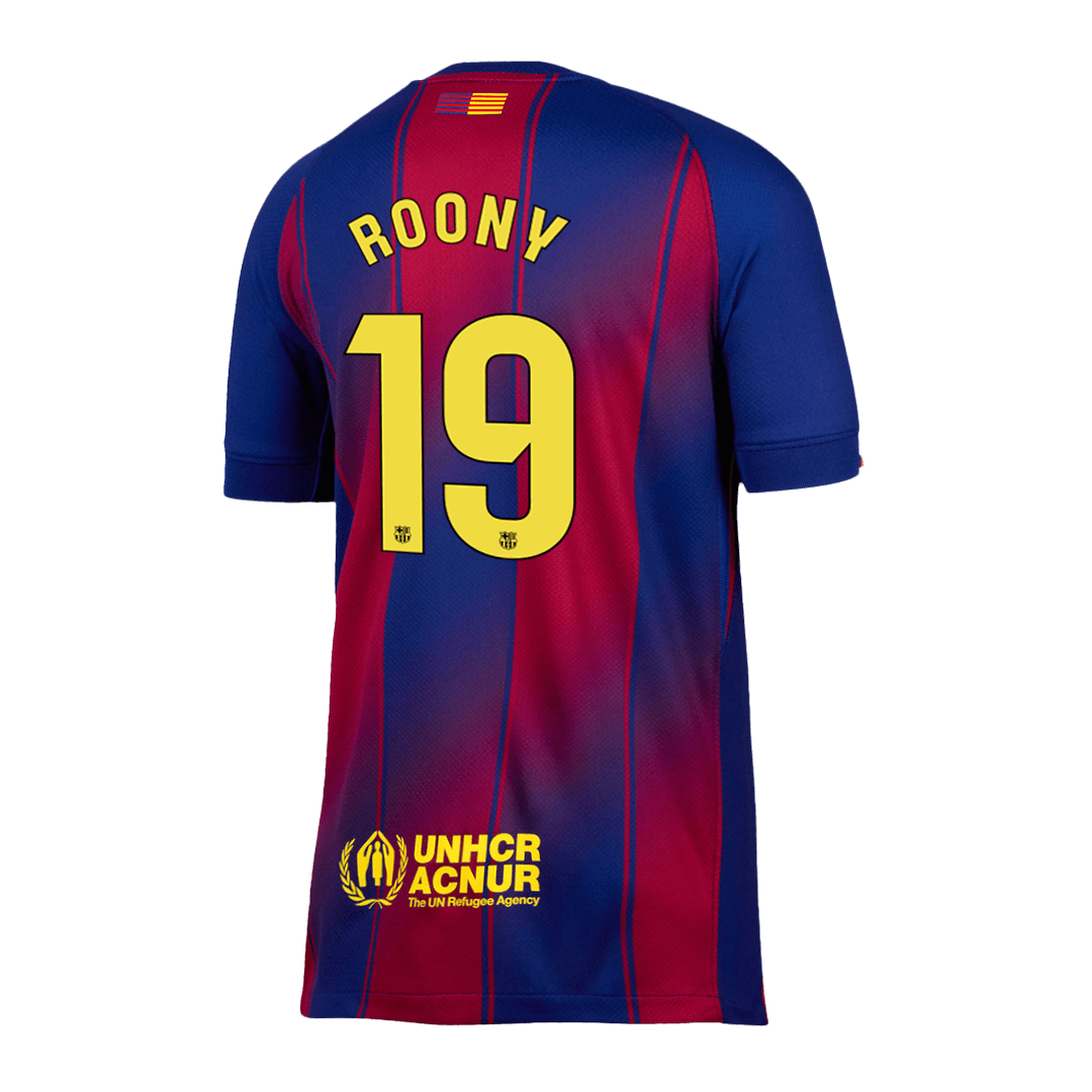 ROONY #19 Barcelone Domicile Maillot 2025/26 Rouge et Bleu Grande Taille