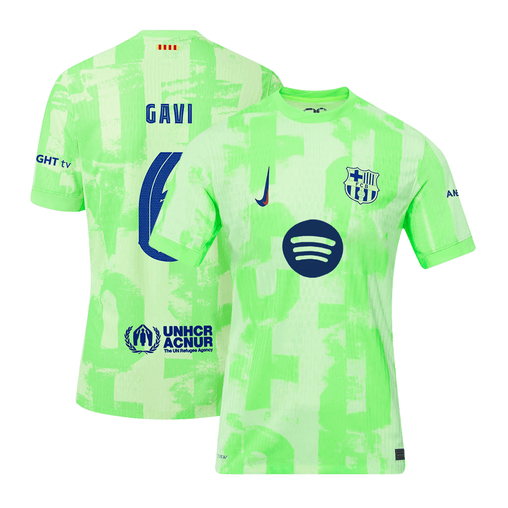 GAVI #6 Barcelone Third Maillot 2024/25 Authentique - UCL(Spotify Logo Without Text)