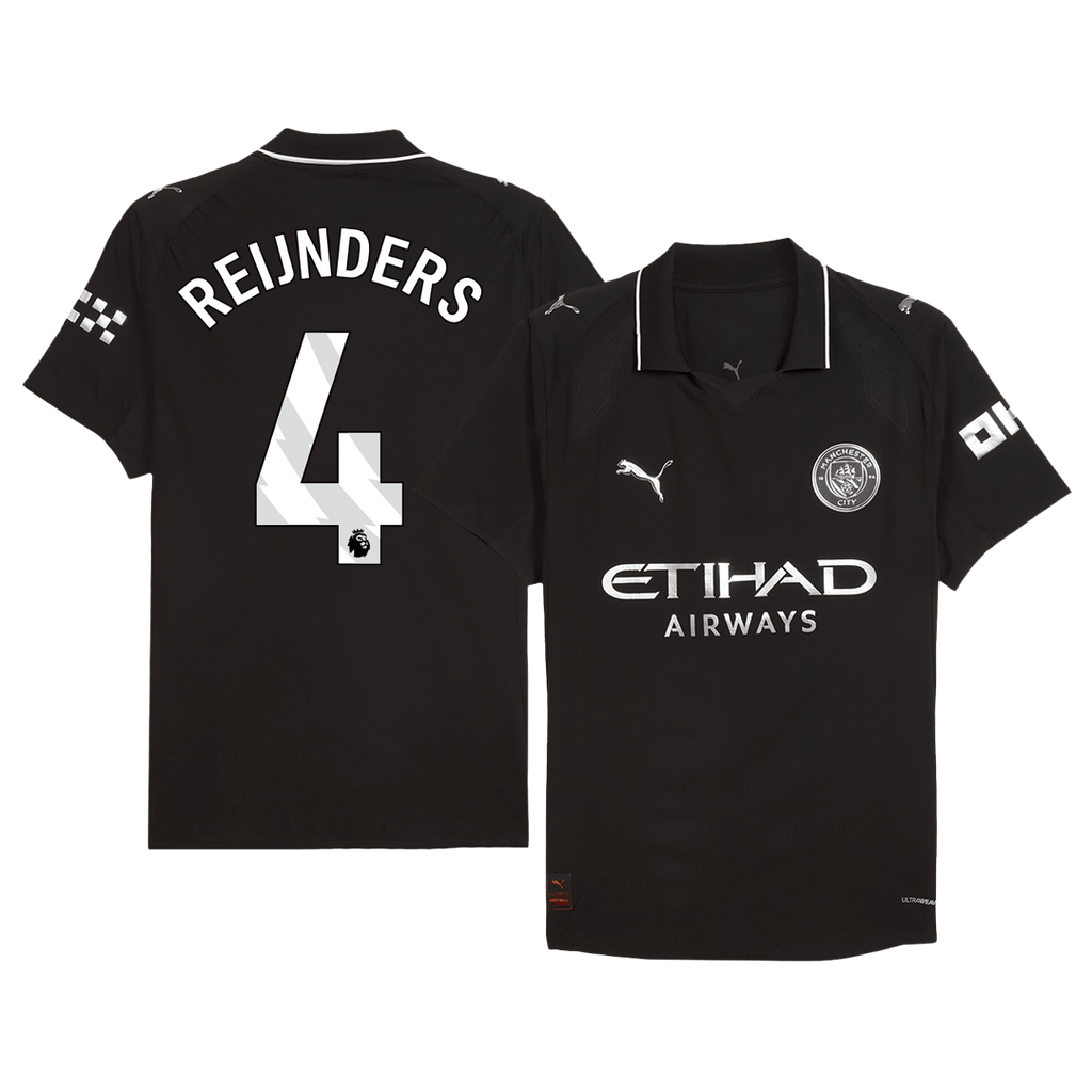 REIJNDERS #4 Manchester City Extérieur Maillot 2025/26 Noir Joueur
