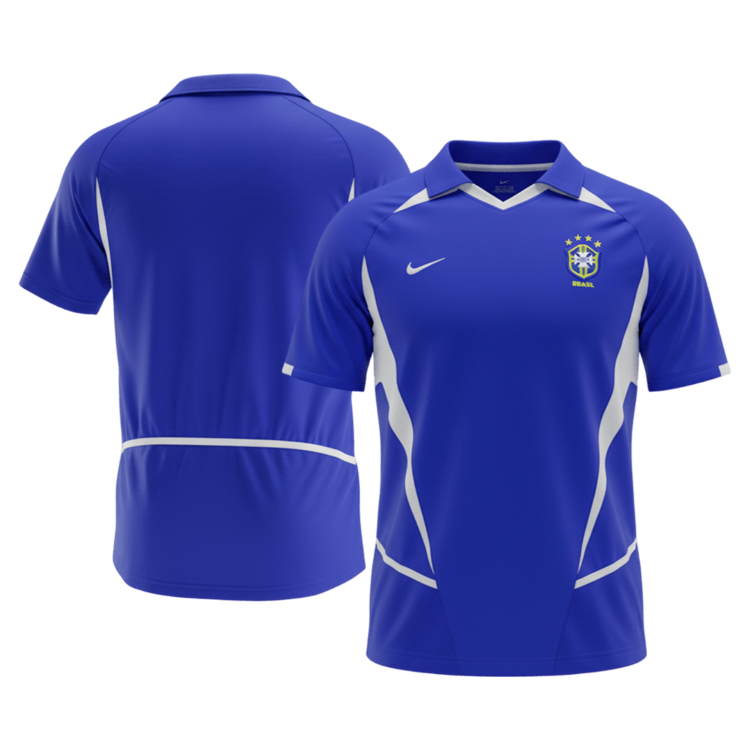 Retro Brésil Extérieur Maillot 2002 Bleu