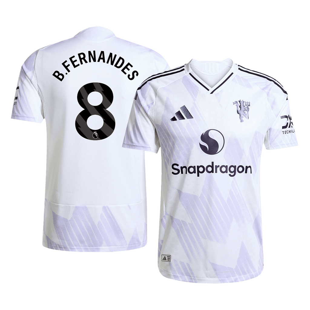 B.FERNANDES #8 Manchester United Extérieur Maillot 2025/26 Authentique