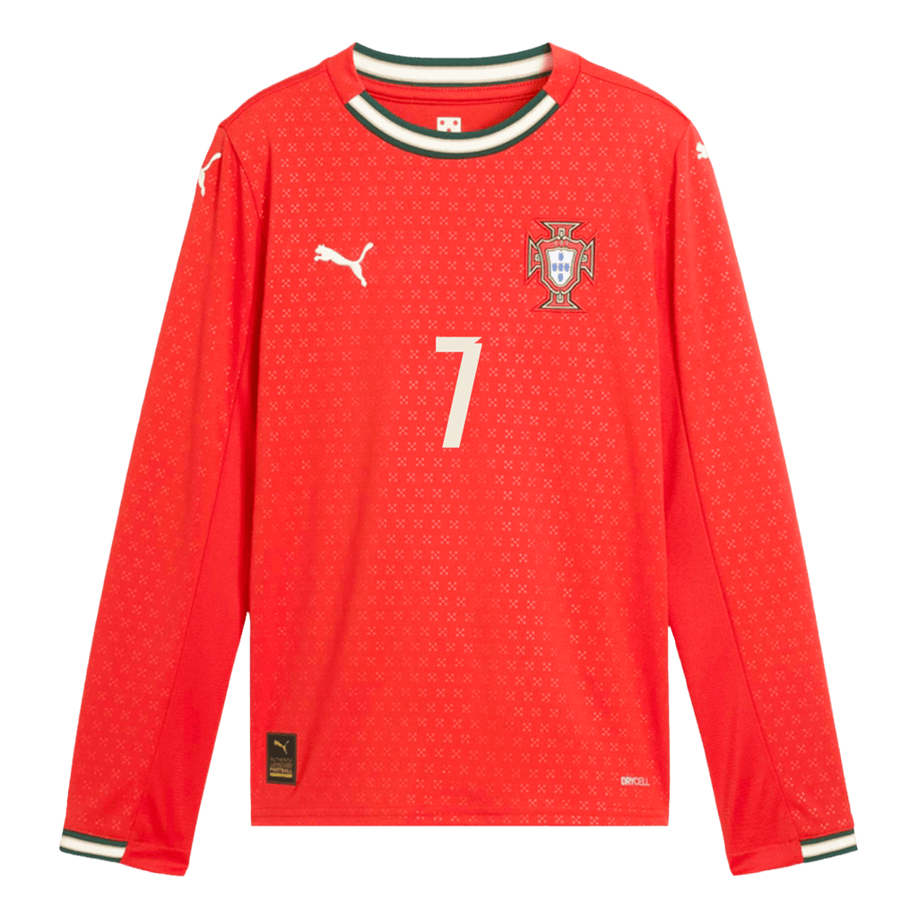 RONALDO #7 Portugal Domicile Maillot Manches Longues 2025