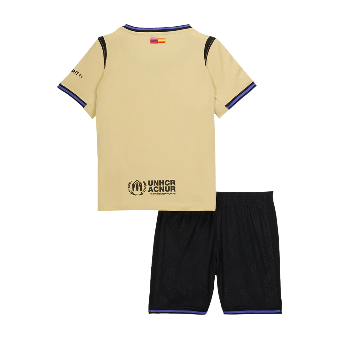 Barcelone Extérieur Maillot Kit 2025/26 Junior Jaune