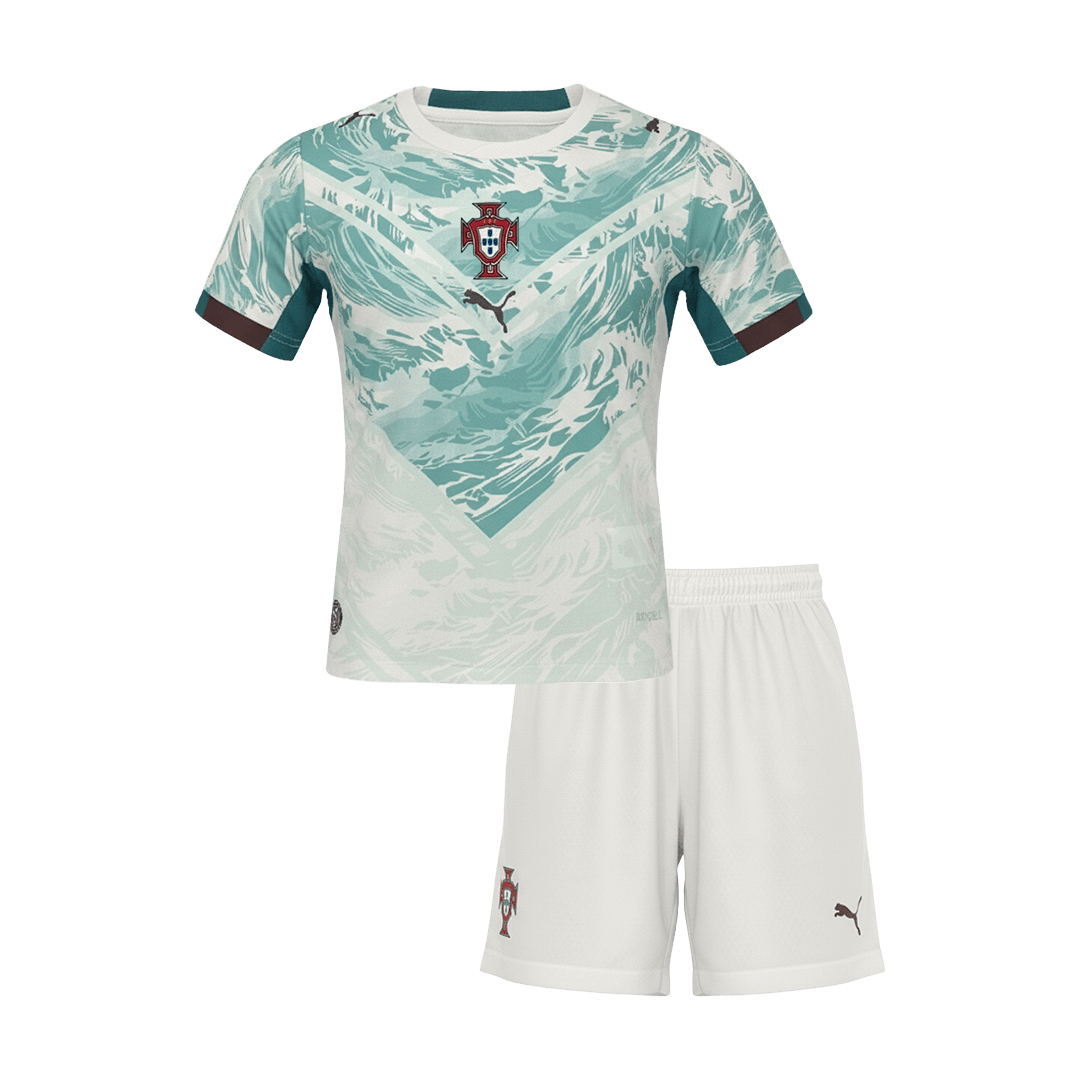 Portugal Extérieur Maillot Kit - Coupe du Monde 2026 Enfant Blanc