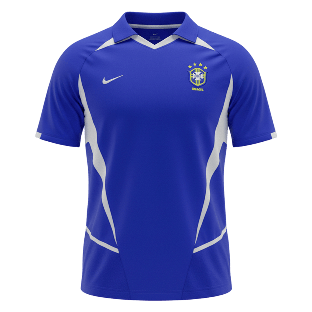 Retro Brésil Extérieur Maillot 2002 Bleu