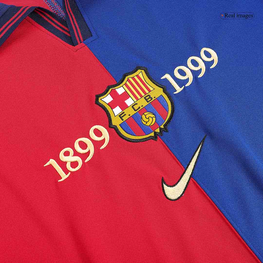 KLUIVERT #9 Retro Barcelona Domicile Maillot 1999/00-100th Anniversaire