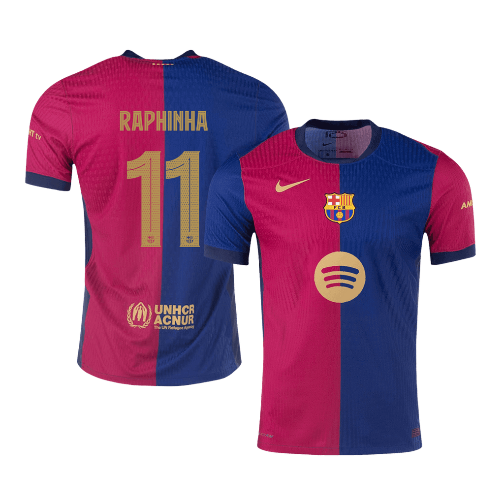 RAPHINHA #11 Barcelona Domicile Maillot 2024/25 Authentique (Spotify Logo Without Text) - UCL
