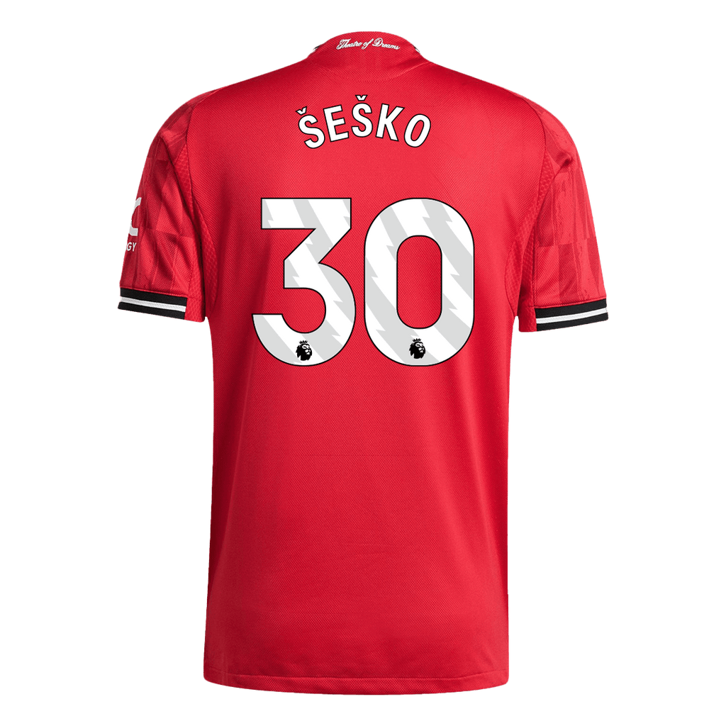 ŠEŠKO #30 Manchester United Domicile Maillot 2025/26 Rouge Authentique