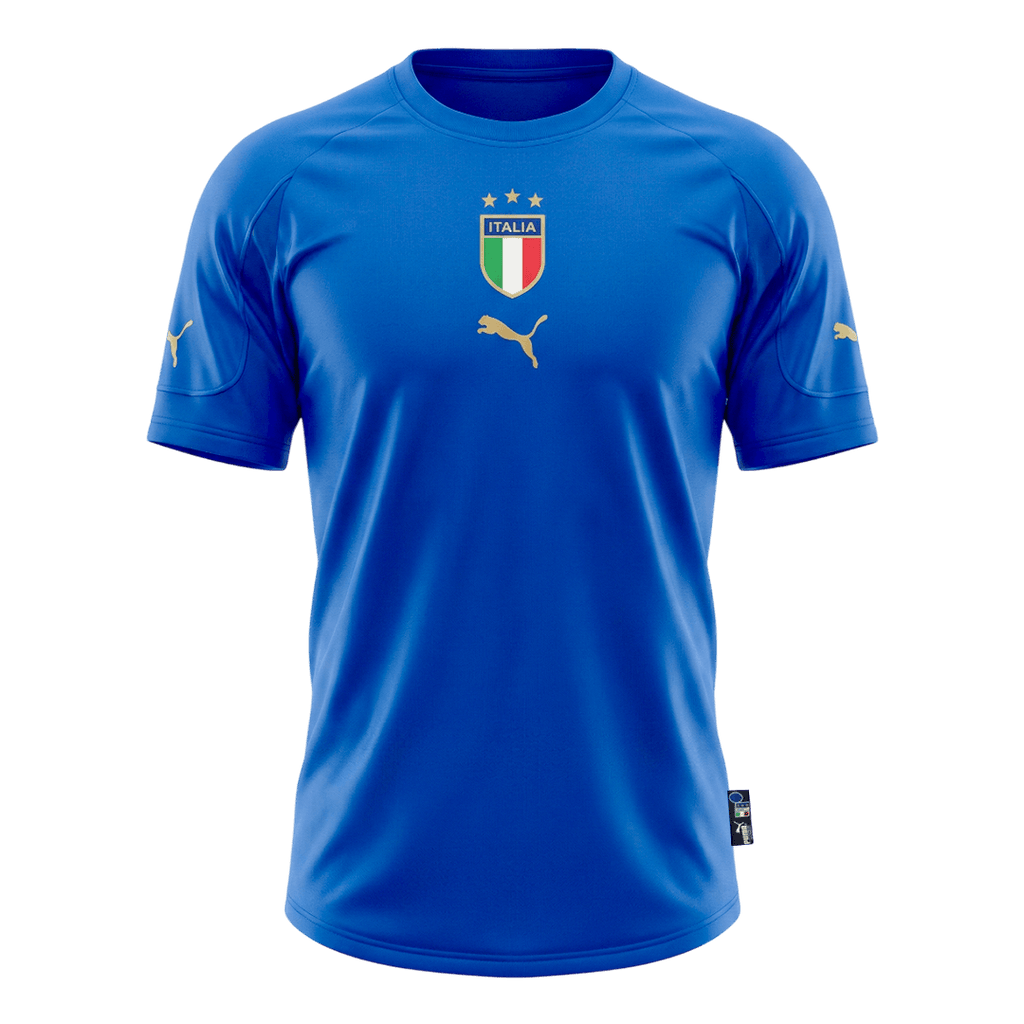 Retro Italie Domicile Maillot 2004 Bleu
