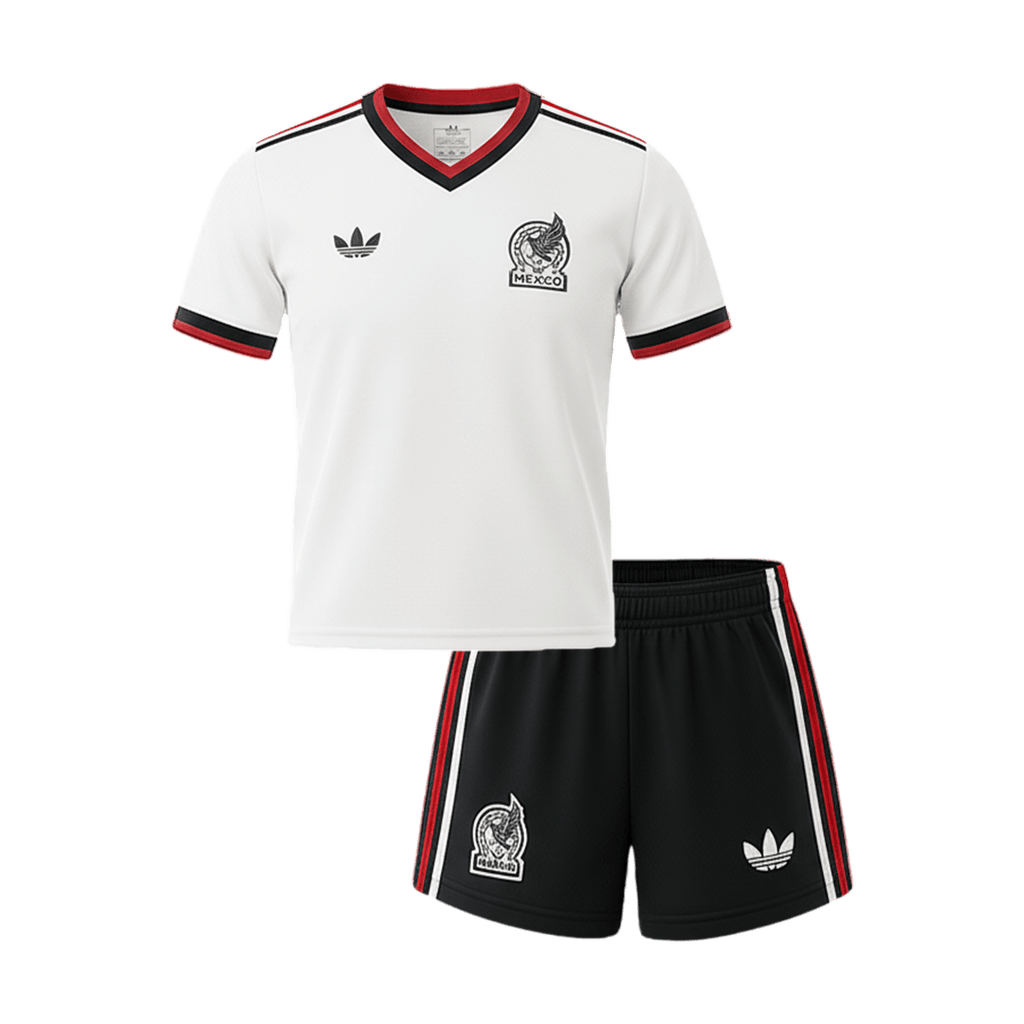 Mexique Extérieur Maillot Kit Coupe du Monde 2026 Junior Blanc