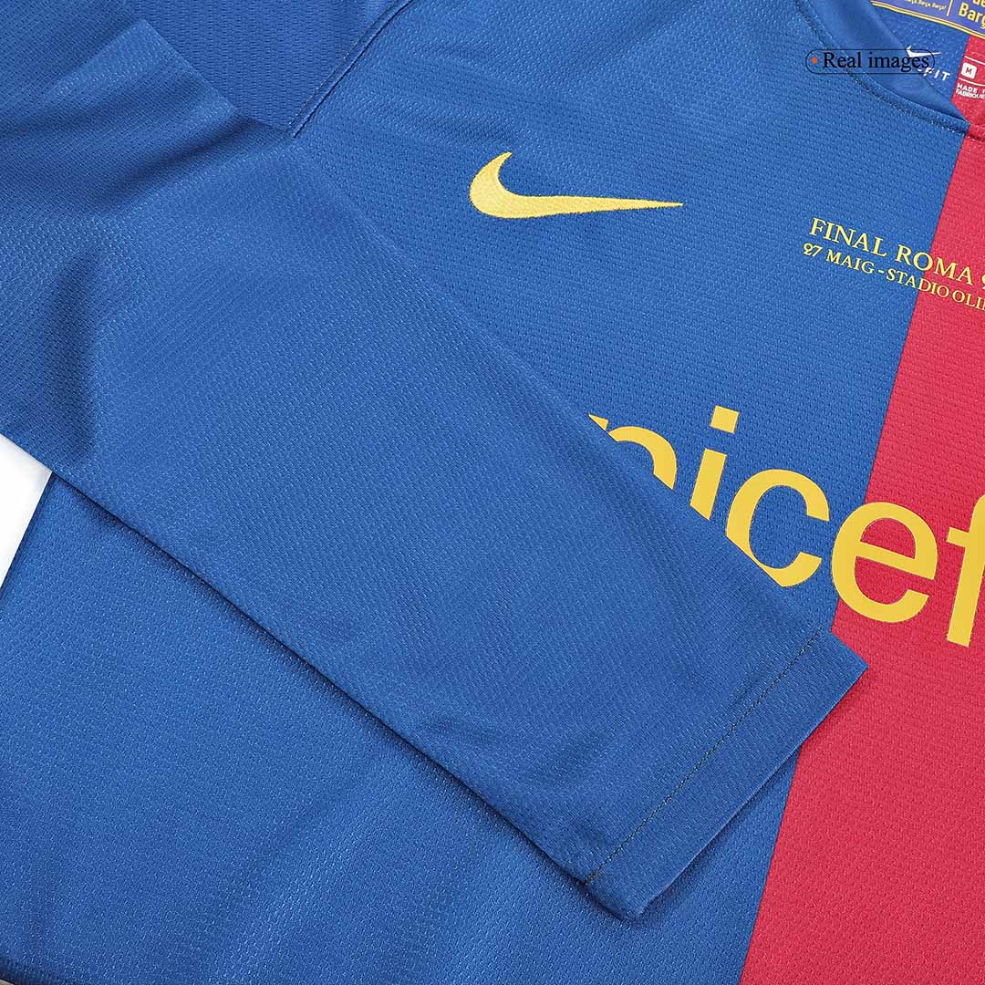 Retro Barcelone Domicile Maillot Manches Longues 2008/09 - UCL Final