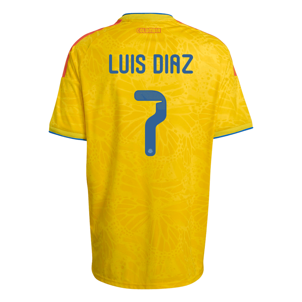 LUIS DíAZ #7 Colombie Domicile Maillot Coupe du Monde 2026 Jaune