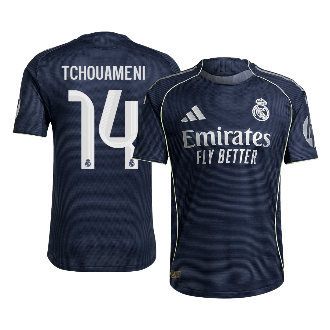 TCHOUAMENI #14 Real Madrid Extérieur Maillot 2025/26 Bleu marine Authentique