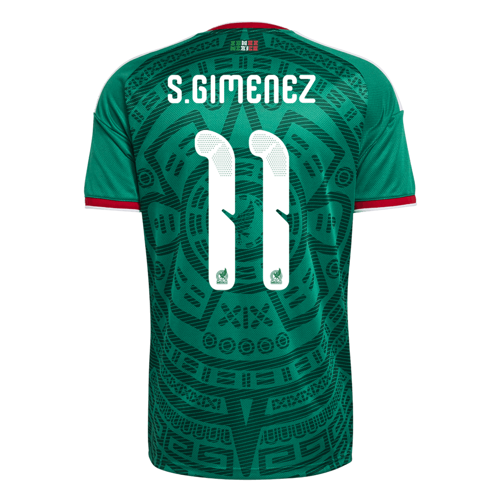 S.GIMENEZ #11 Mexique Domicile Maillot - Coupe du Monde 2026 Vert