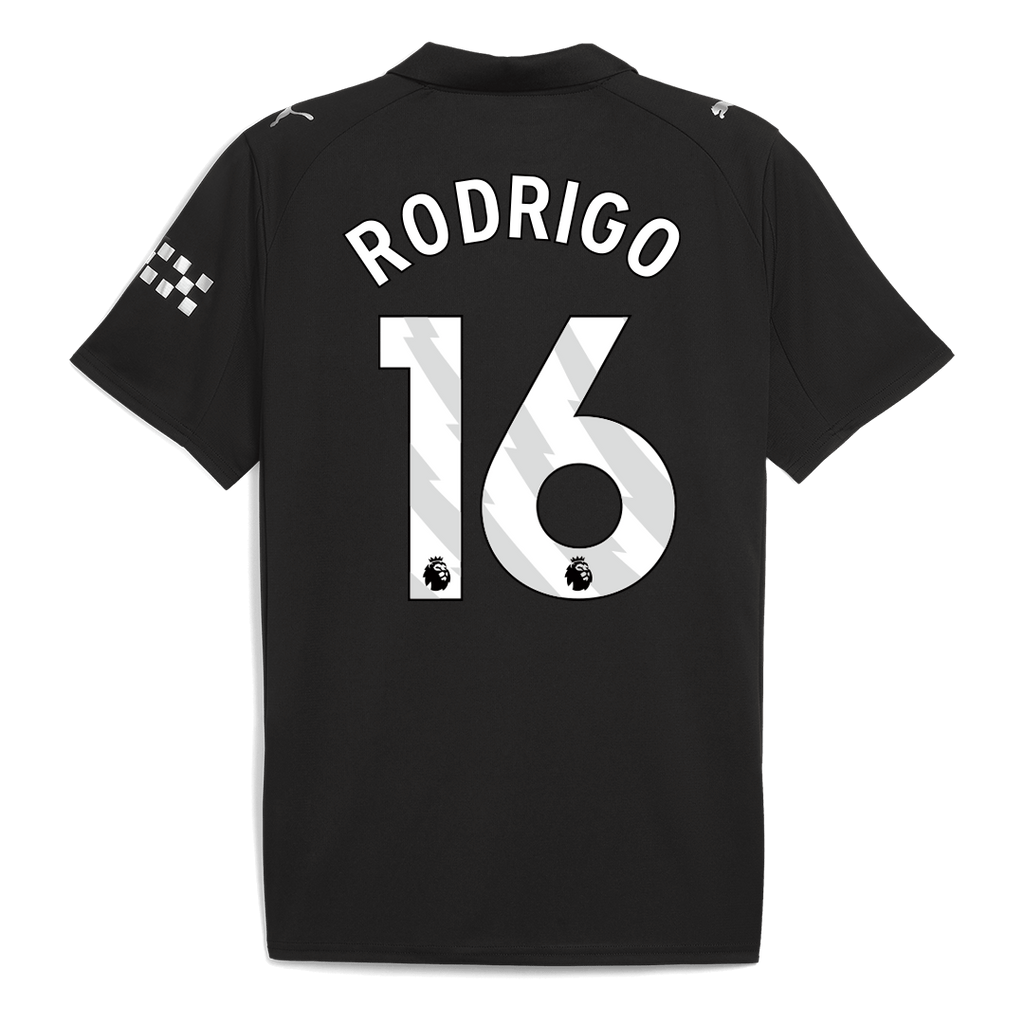 RODRIGO #16 Manchester City Extérieur Maillot 2025/26 Noir