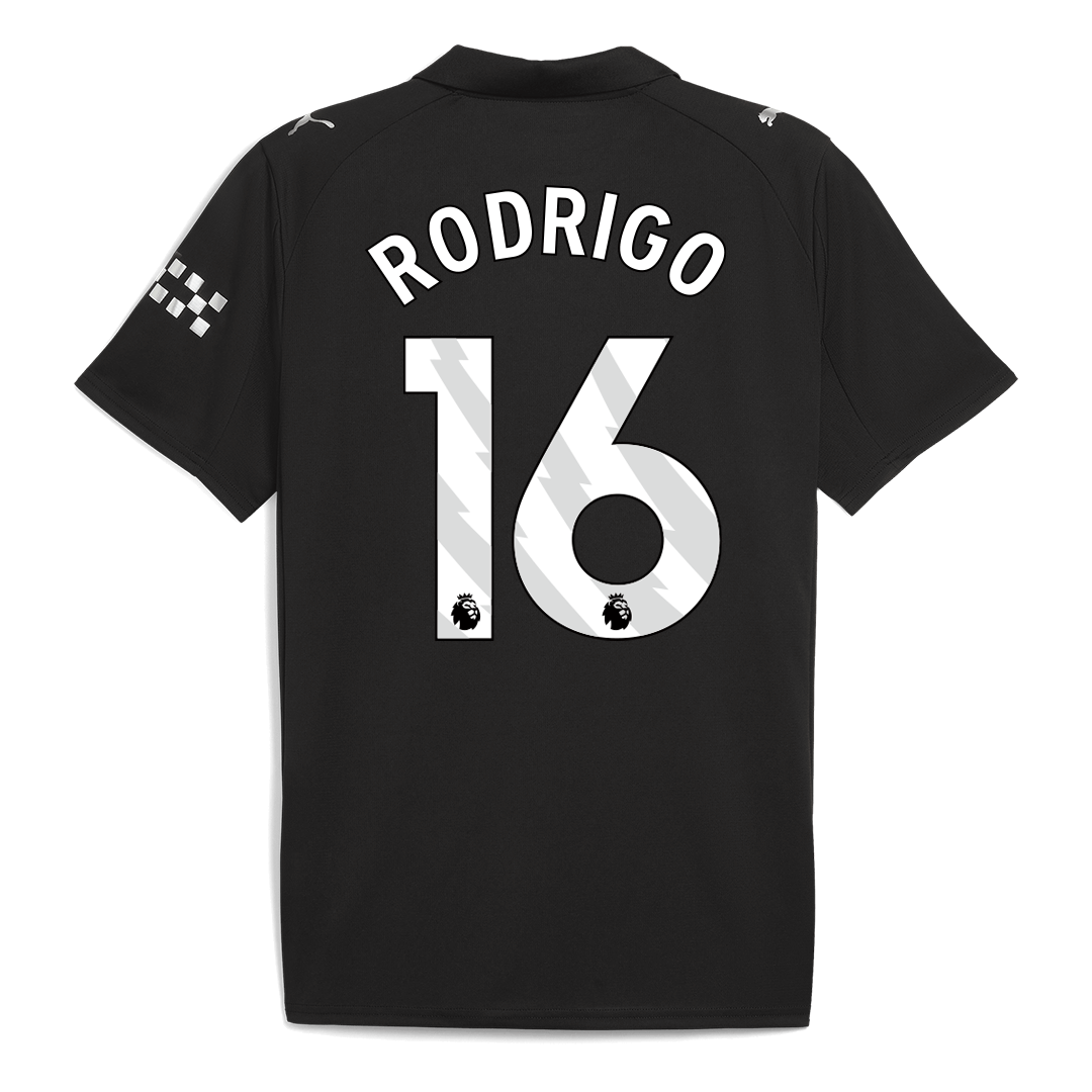 RODRIGO #16 Manchester City Extérieur Maillot 2025/26 Noir
