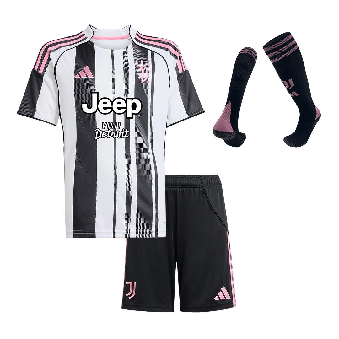 Juventus Domicile Maillot Kit 2025/26 Enfant Black&White