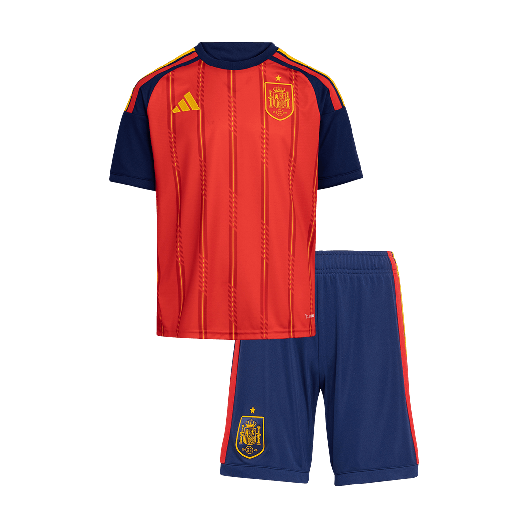 Espagne Domicile Maillot Kit Coupe du Monde 2026 Enfant Rouge