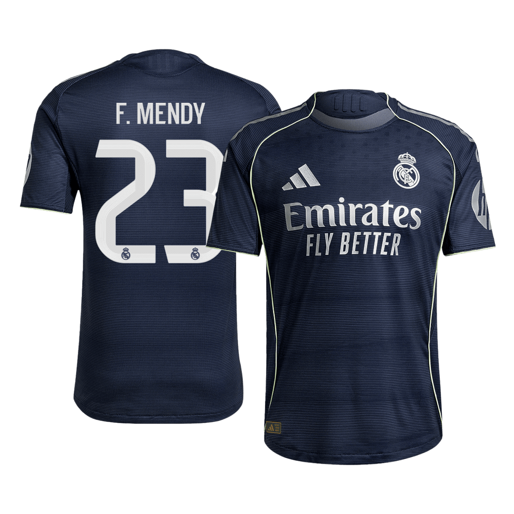 F.MENDY #23 Real Madrid Extérieur Maillot 2025/26 Bleu marine Authentique
