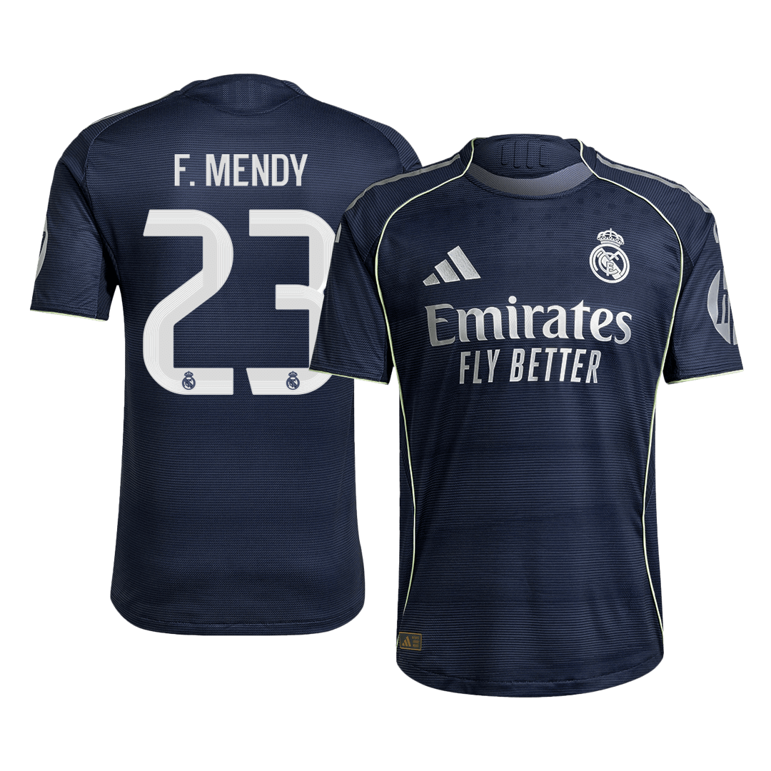 F.MENDY #23 Real Madrid Extérieur Maillot 2025/26 Bleu marine Authentique