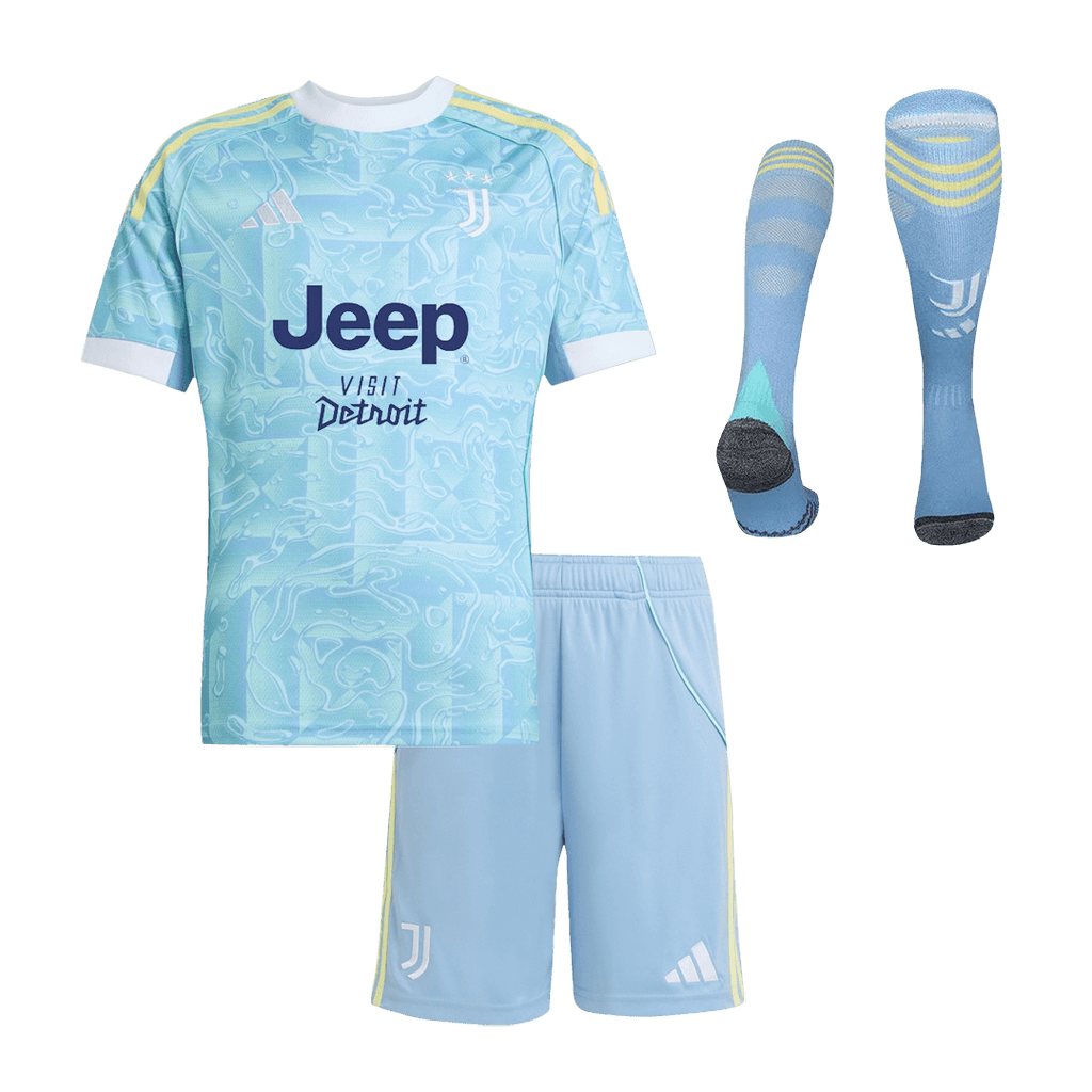 Juventus Extérieur Maillot Kit 2025/26 Enfant Bleu
