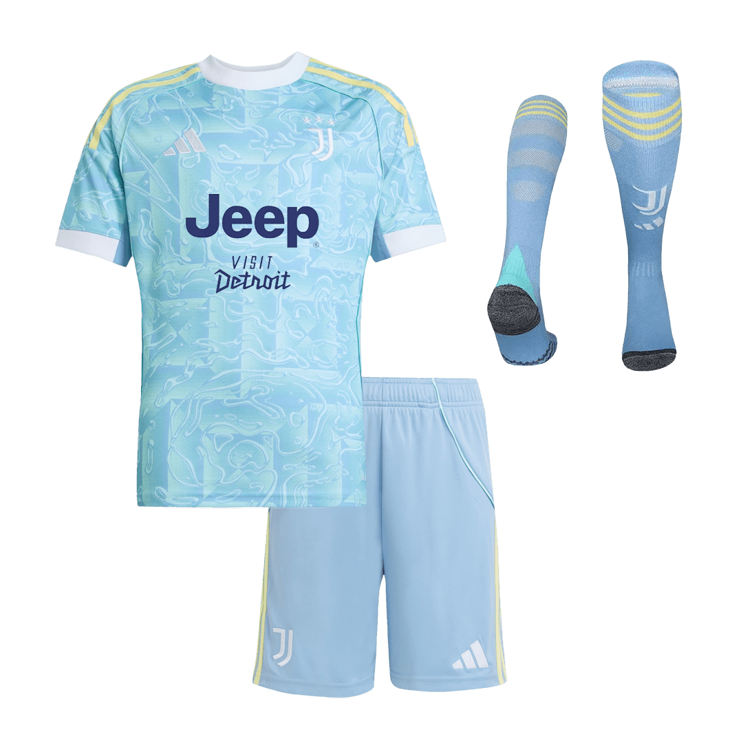Juventus Extérieur Maillot Kit 2025/26 Enfant Bleu