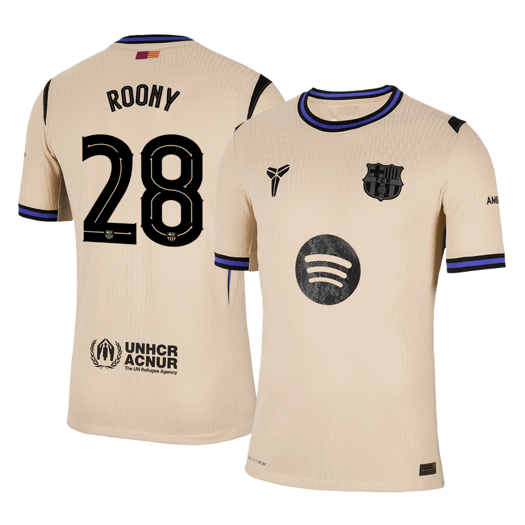 ROONY #28 Barcelone Extérieur Maillot 2025/26 Jaune Joueur - UCL