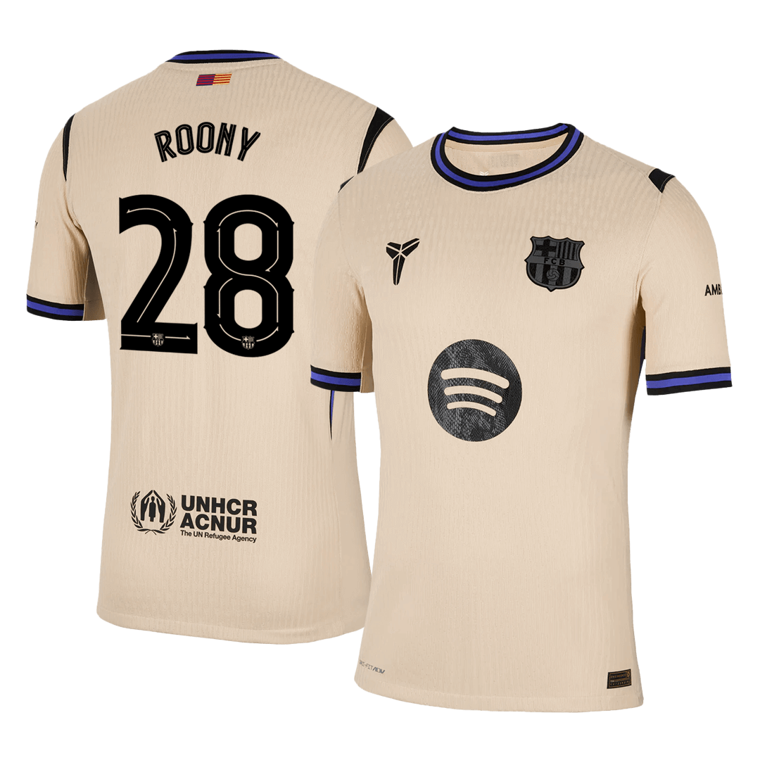 ROONY #28 Barcelone Extérieur Maillot 2025/26 Jaune Joueur - UCL