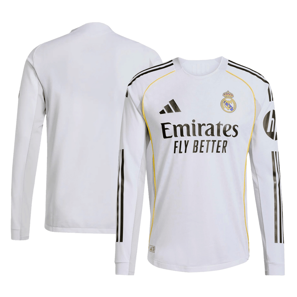 Real Madrid Domicile Maillot Manches Longues 2025/26 Blanc