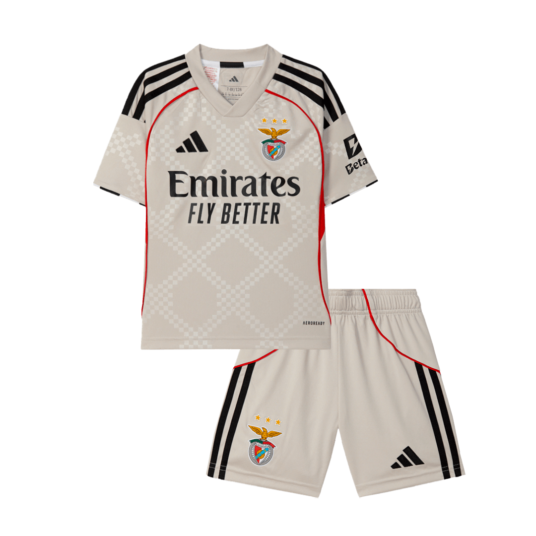 Lisbonne Extérieur Maillot Kit 2025/26 Enfant Beige