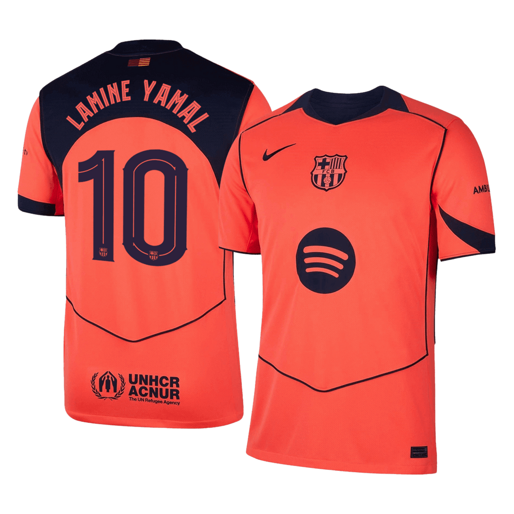 LAMINE YAMAL #10 Barcelone Third Maillot 2025/26 Orange - UCL