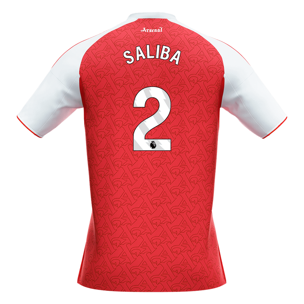 SALIBA #2 Arsenal Domicile Maillot 2025/26 Rouge - Super