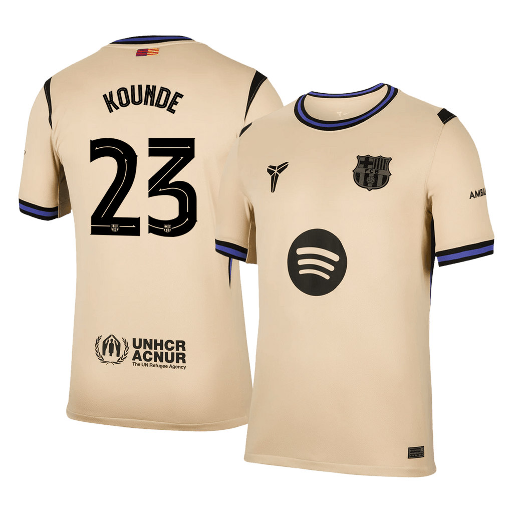 KOUNDE #23 Barcelone Extérieur Maillot 2025/26 Jaune - UCL