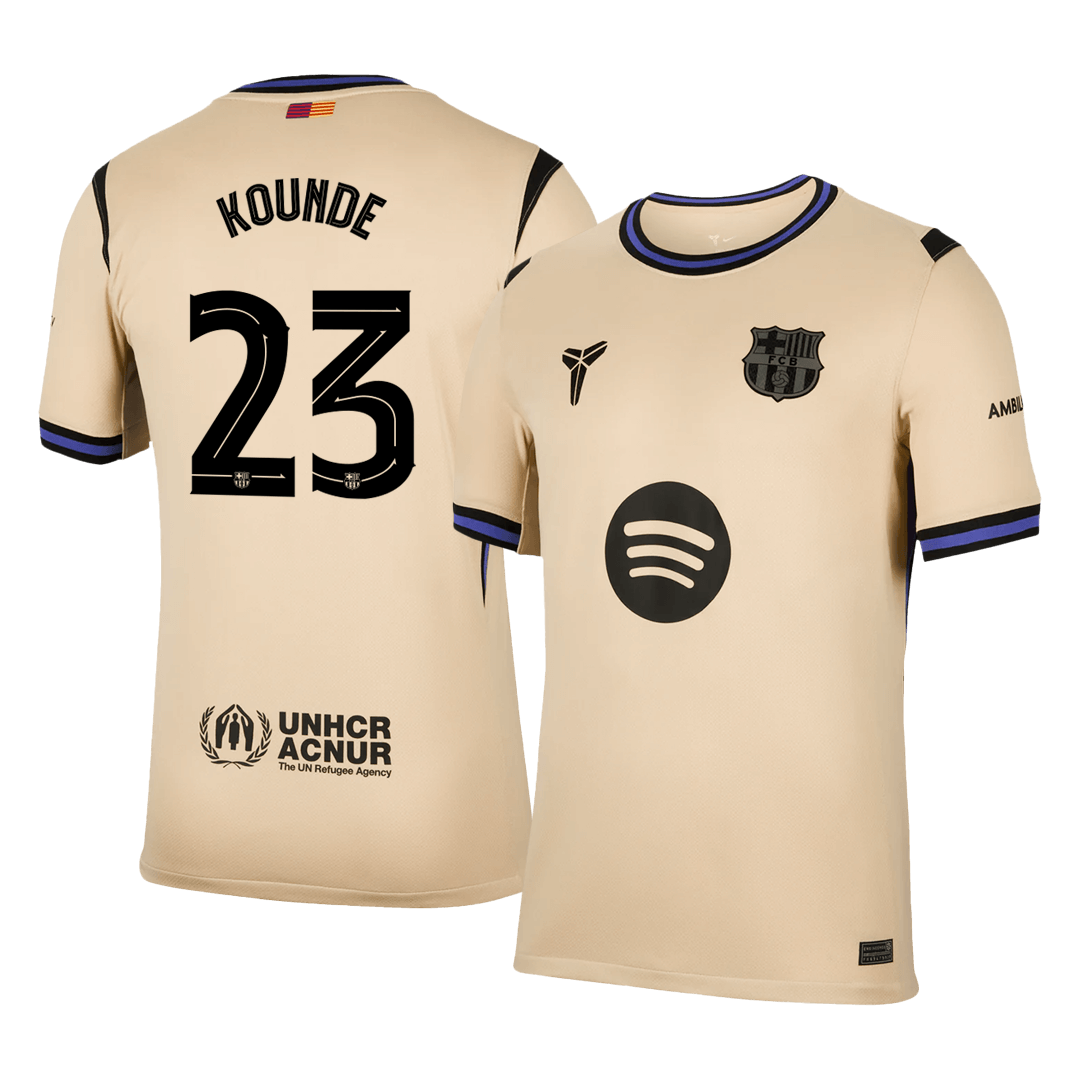 KOUNDE #23 Barcelone Extérieur Maillot 2025/26 Jaune - UCL
