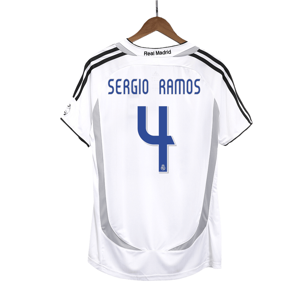 SERGIO RAMOS #4 Retro Real Madrid Domicile Maillot 2006/07