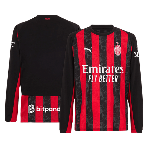 AC Milan Domicile Maillot Manches Longues 2025/26 Rouge&Noir