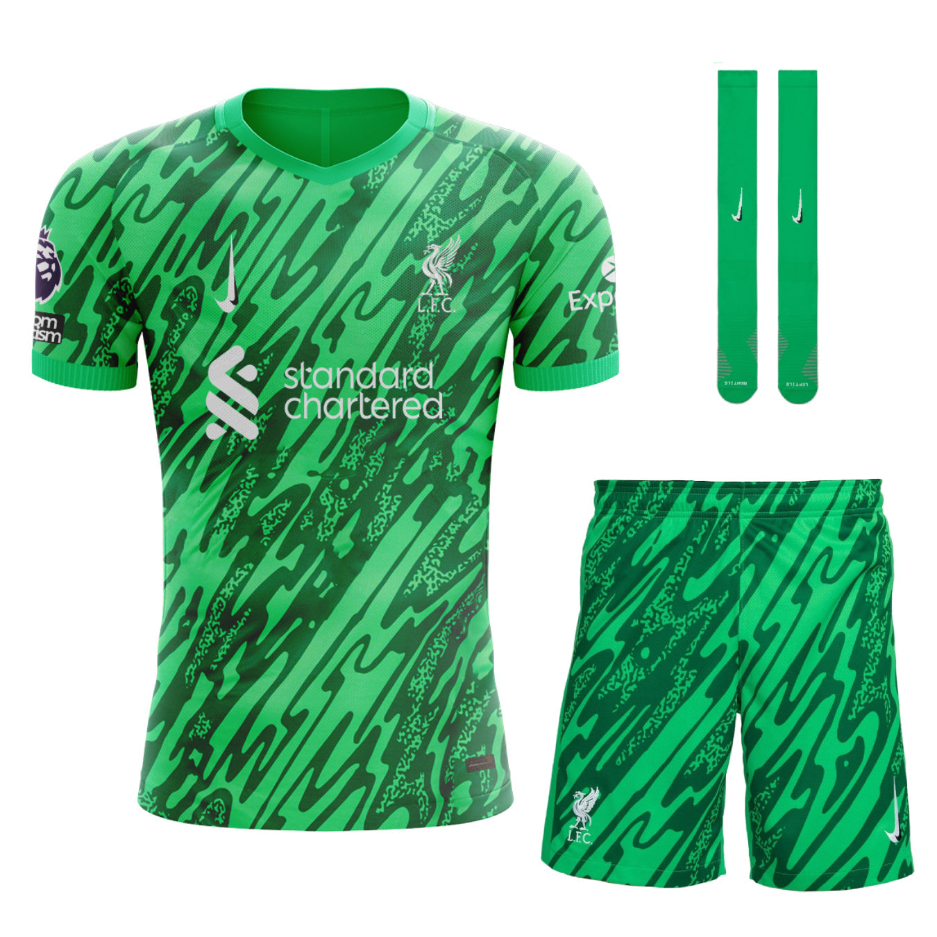 Maillot Kit Enfant Gardien Liverpool 2024 2025 Vert